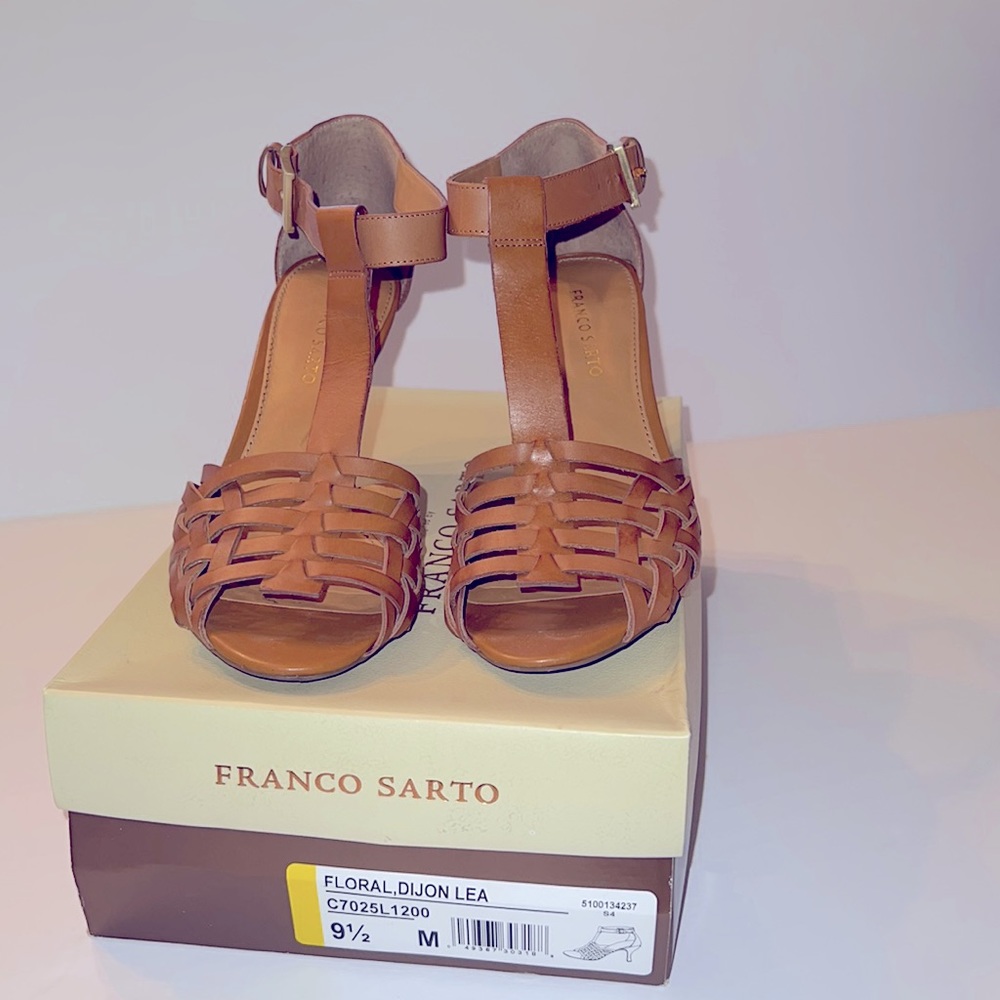 Franco Sarto womens tan leather heel size 9 1/2. Worn once.